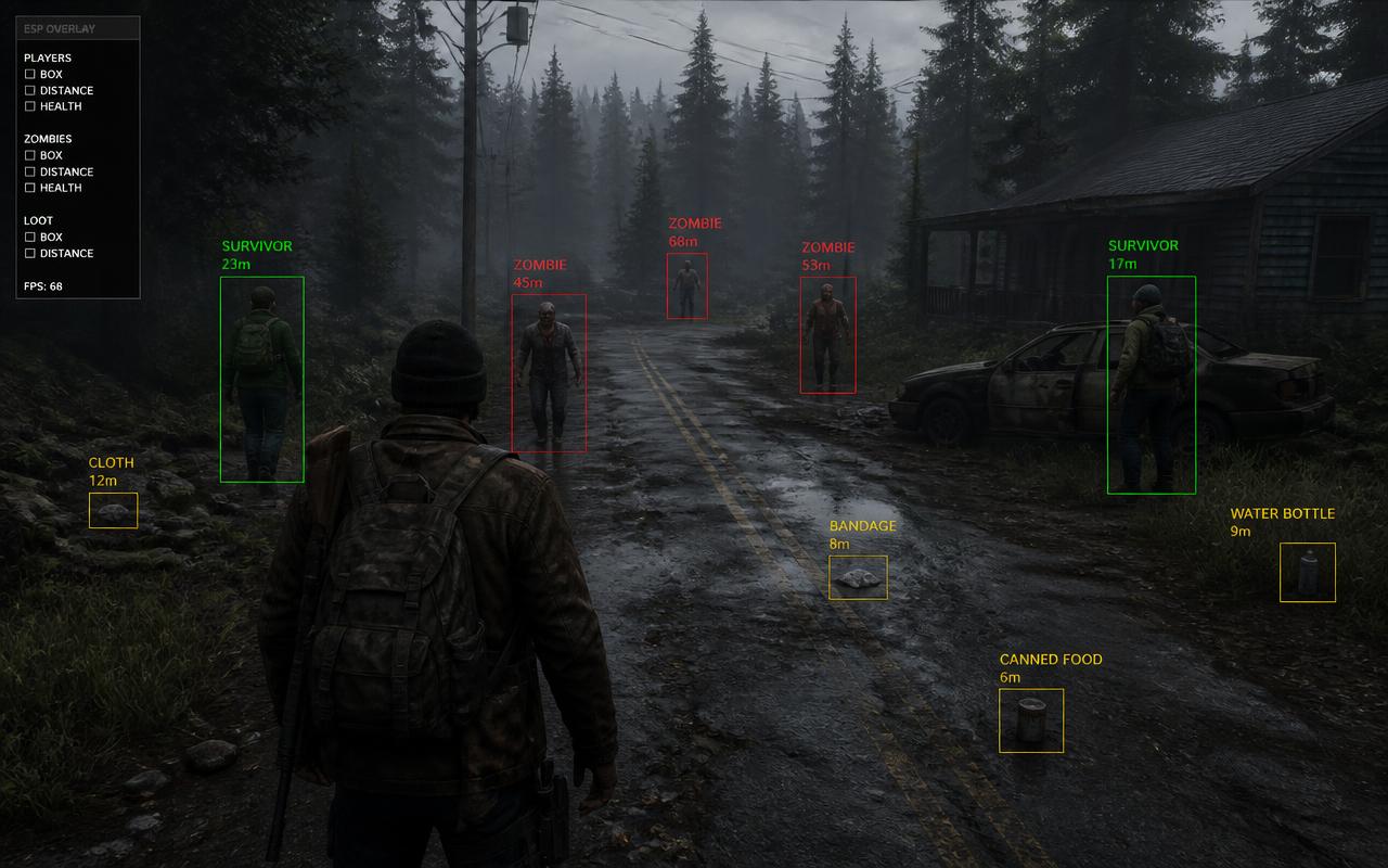 ESP em partida · survivors, zumbis e loot